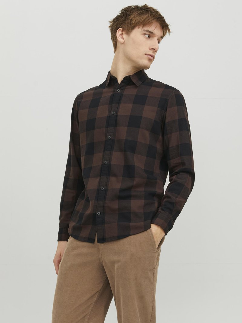 Jack & Jones - JJEGINGHAM SHIRT - Krekls - seal brown fit slim fit, Palielināt