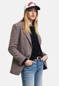 GANT REG HOUNDSTOOTH - Palton scurt - soft oat