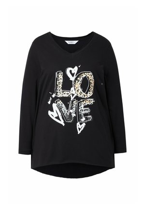 WITH LOVE PATTERN - Long sleeved top - black