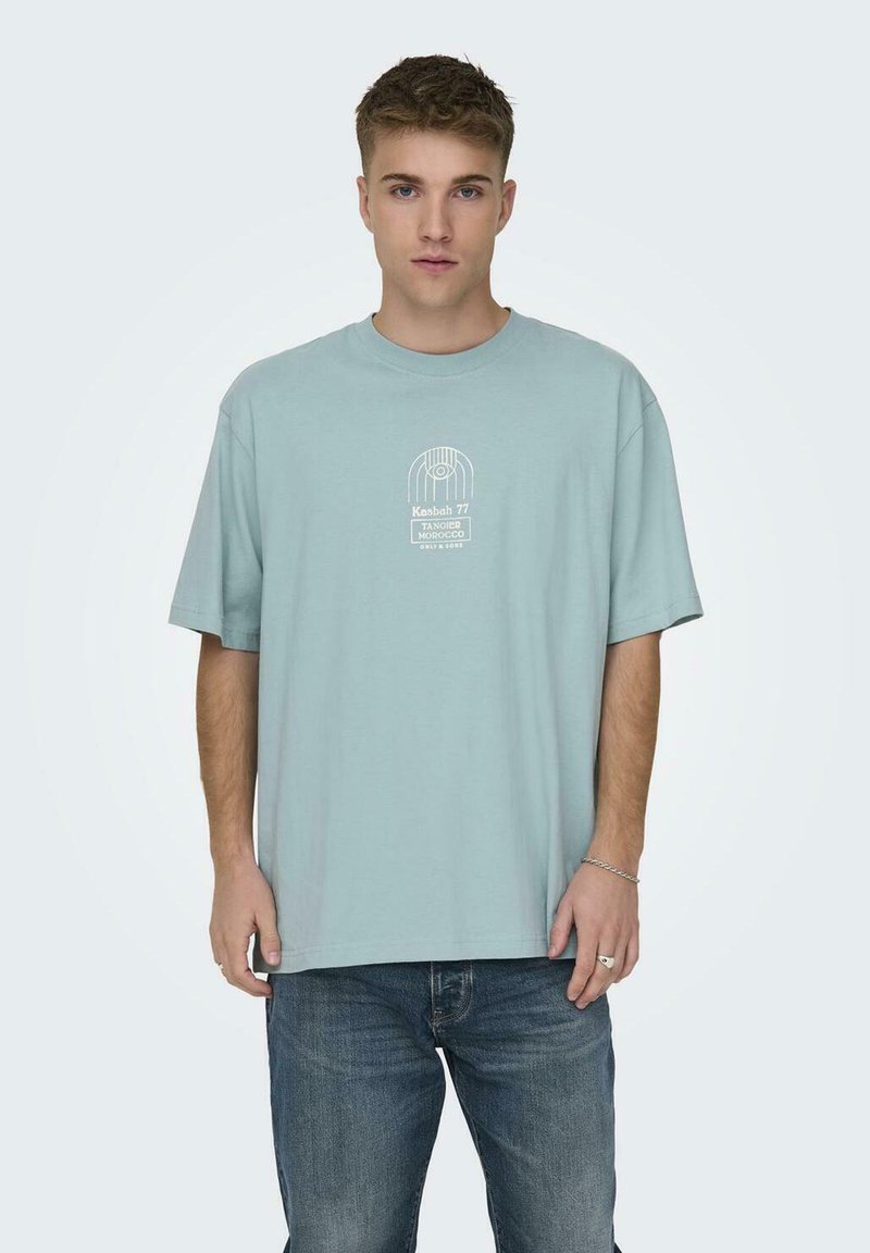 Only & Sons 2ER-SET RUNDHALS KURZARM - Print T-shirt - blau