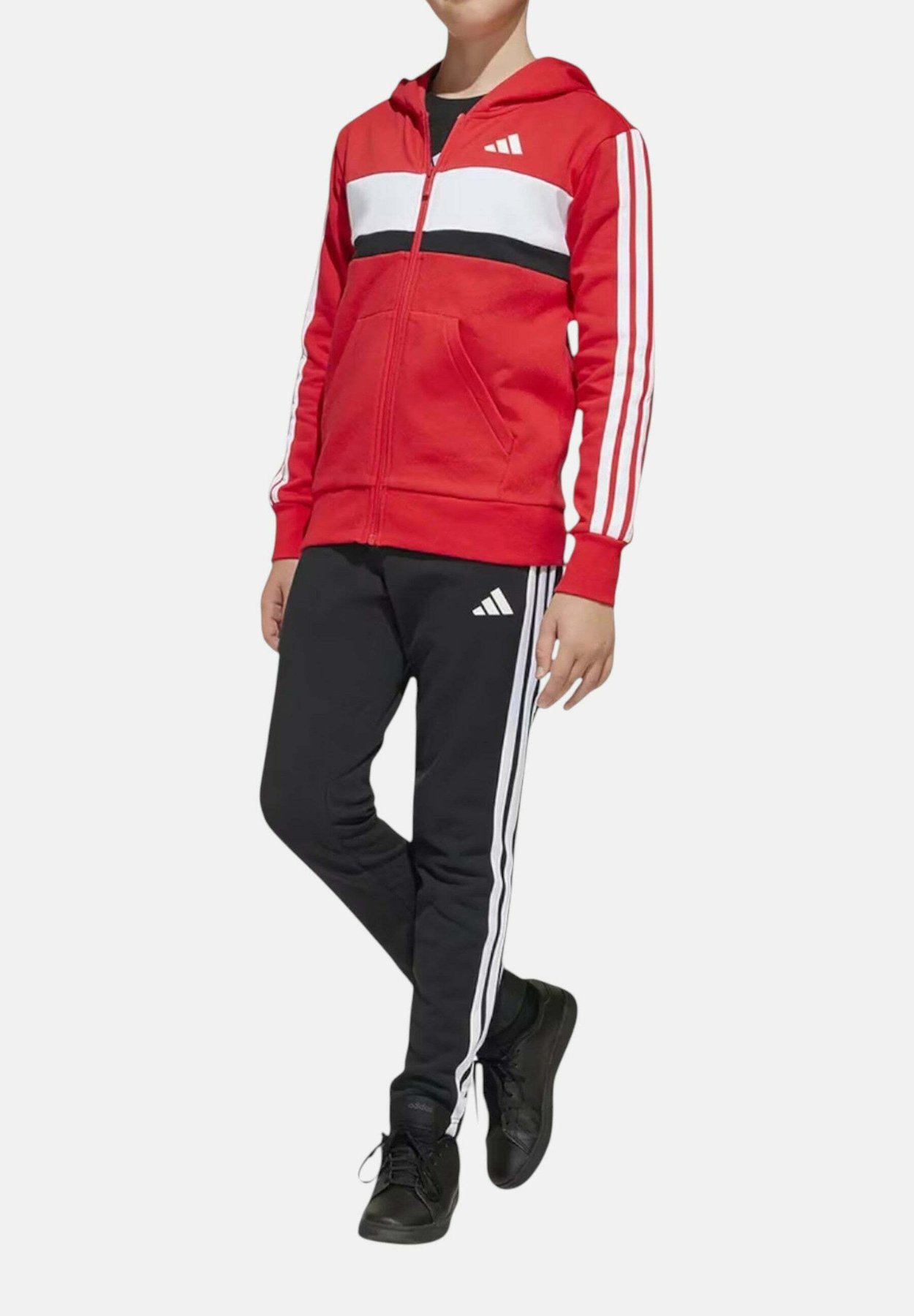 adidas J 3S TIB FL TS SET - Chándal - dark red