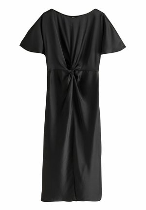 Next, SATIN SHORT SLEEVE TWIST FRONT MIDI DRESS - Maxi dress - black
