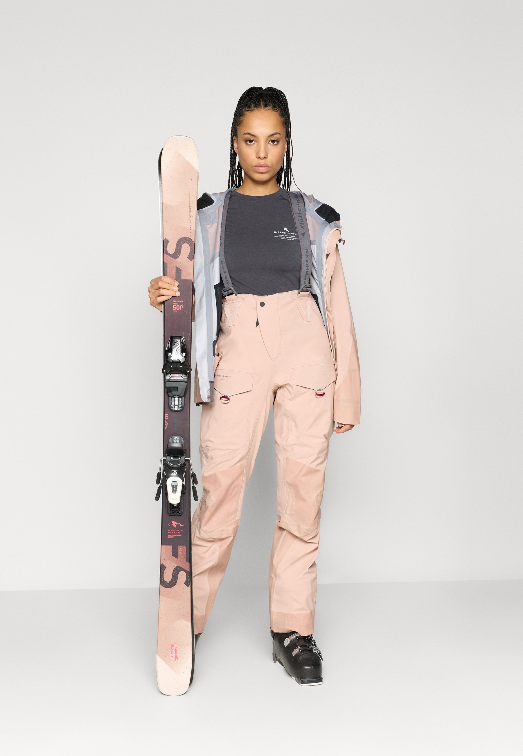 Klättermusen BRAGE 2.0 SALOPETTE - Ski pants - mahogany rose/light