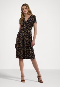 Lauren Ralph Lauren FLORAL STRETCH JERSEY SURPLICE DRESS - Haljina od žerseja - navy multi