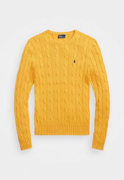 Polo Ralph Lauren CABLE KNIT COTTON CREWNECK SWEATER - Pulover - gold bugle