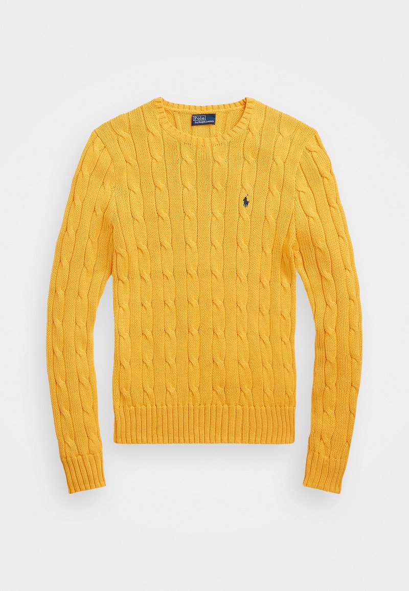 Polo Ralph Lauren CABLE KNIT COTTON CREWNECK SWEATER - Pulover - gold bugle