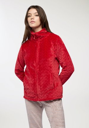 Felpa con zip - rosso