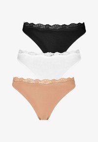 Sélectionné, beige/schwarz/ weiß