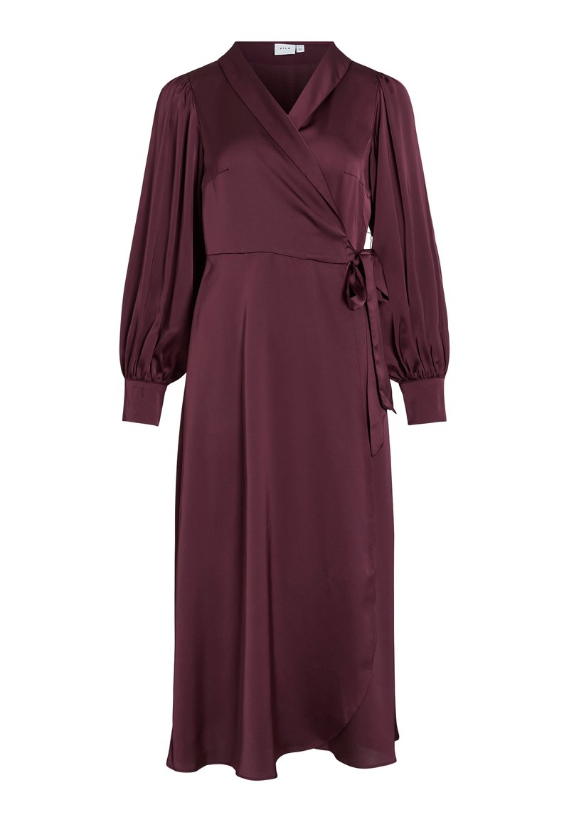 VILA RAVENNA ANKLE WRAP DRESS - Cocktail dress / Party dress - fig/dark  purple - Zalando.co.uk