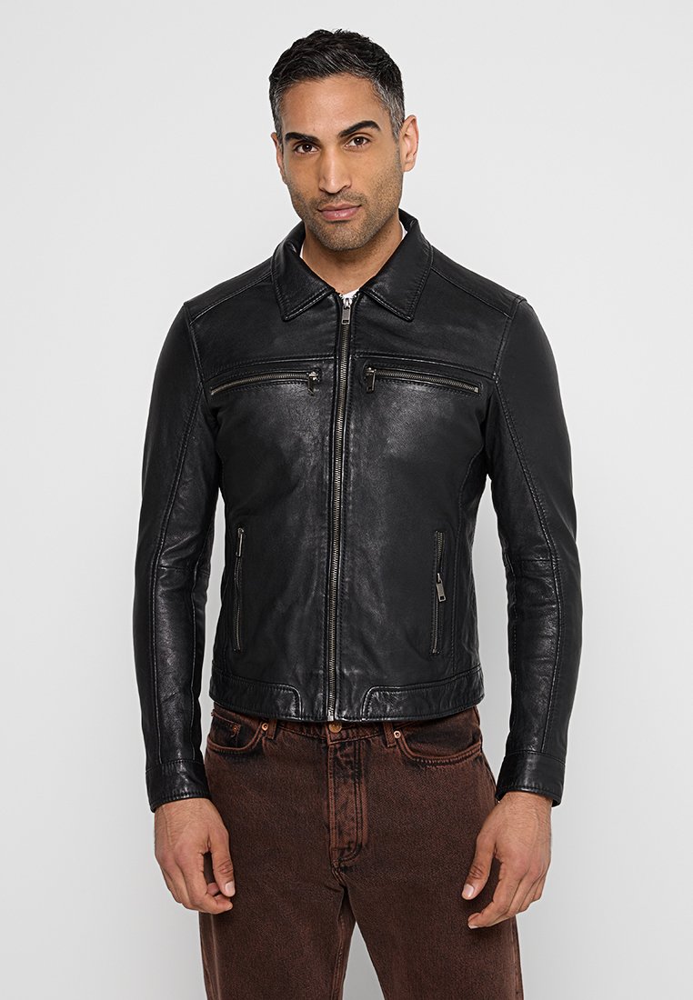 Kaporal Leren jas zwart