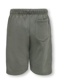 Grønne shorts i bomuldsblanding med elastisk talje, baglomme og glat tekstur. Syet kant med en afslappet pasform.