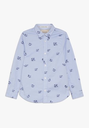 STRETCH OXFORD LONG SLEEVE WITH ALL OVER PRINT - Camicia - blue