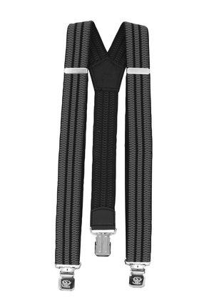 Fabio Farini VERSCHIEDENE BREITER Y FORM FÜR VERSTELLBARE LÄNGE - Belt - grau mit schwarzen streifen