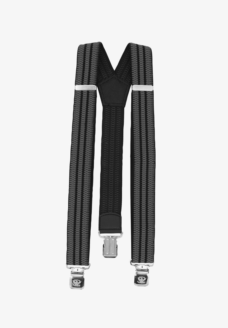 Fabio Farini VERSCHIEDENE BREITER Y FORM FÜR VERSTELLBARE LÄNGE - Belt - grau mit schwarzen streifen