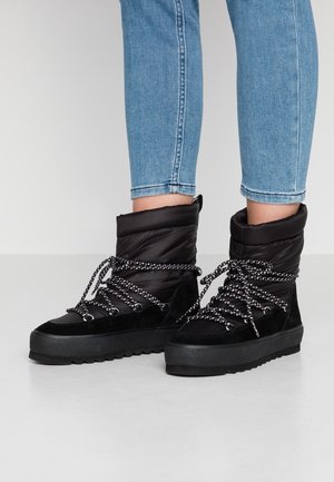 Schnürstiefelette - black