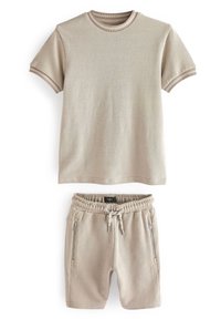 Next TEXTURED T-SHIRT AND SHORTS SET - Šortky - cement stone