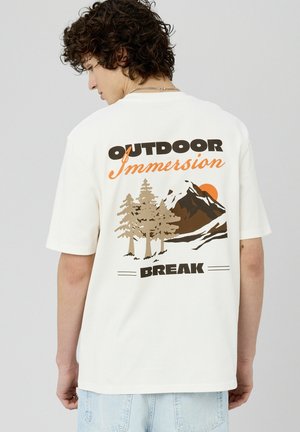 IMPRIMÉ DEVANT/DOS - T-shirt imprimé - blanc écru