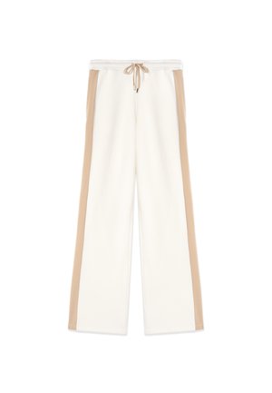 Oltre, PANTALONI JOGGERS CON BANDA LATERALE - Tracksuit bottoms - bianco