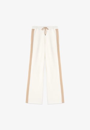 Oltre, PANTALONI JOGGERS CON BANDA LATERALE - Træningsbukser - bianco