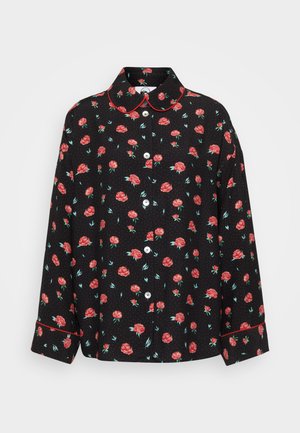OVERSIZED IN POPPIES PRINT - Pyjama top - black