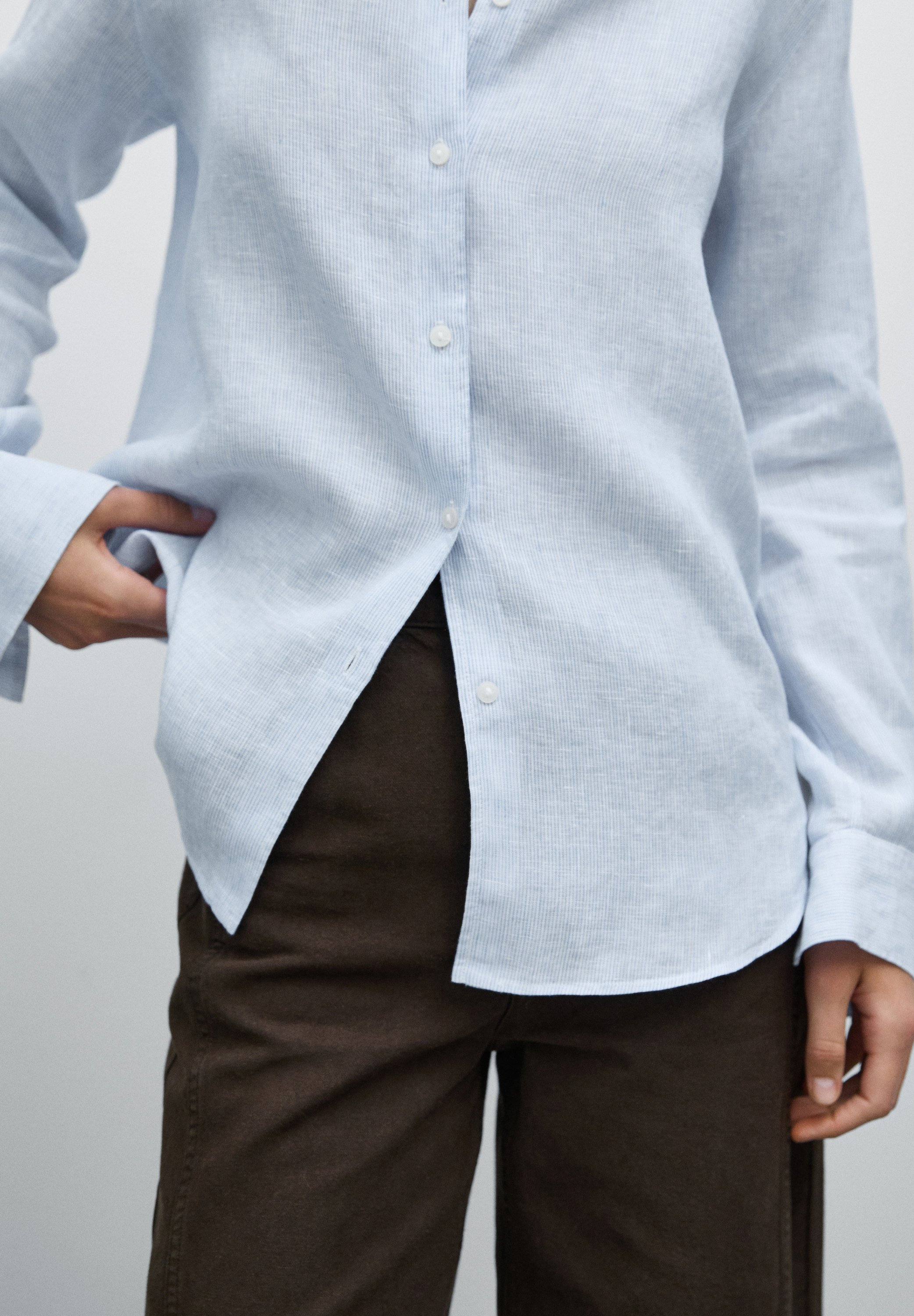 売れ筋商品|||マッシモ ドゥッティ シャツ レディース トップス PINSTRIPED FLOWING  - Button-down blouse - blue Massimo Dutti PINSTRIPED FLOWING - Button-down blouse - blue