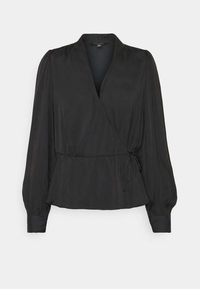 TIE WRAP BLOUSE SOFT - Bluse - black