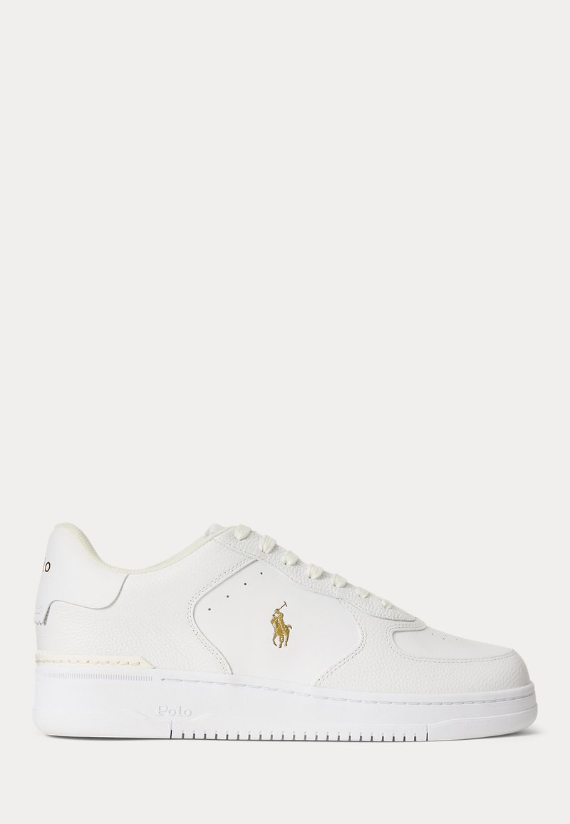Polo Ralph Lauren MASTERS COURT LEATHER SNEAKER - Sportcipő - white/gold-coloured