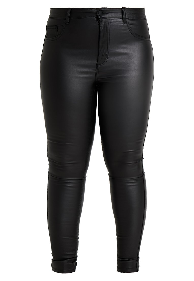 ONLY Carmakoma CARPUNK COATED - Broek - black/Zwart - Zalando.nl