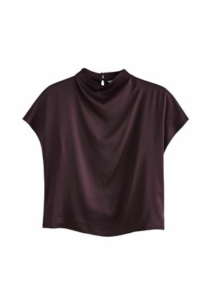 Next, SATIN SHORT SLEEVE TOP - Bluse - wine