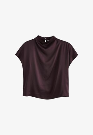 Next, SATIN SHORT SLEEVE TOP - Camicetta - wine