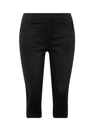 Ulla Popken, SIENNA STRETCH CAPRIS - Shorts di jeans - black