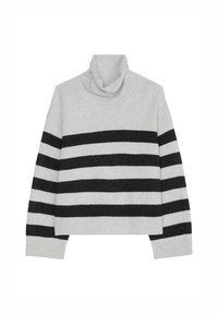 Marc O'Polo GESTREIFTER ROLLKRAGEN - Strickpullover - stripe light granite melange