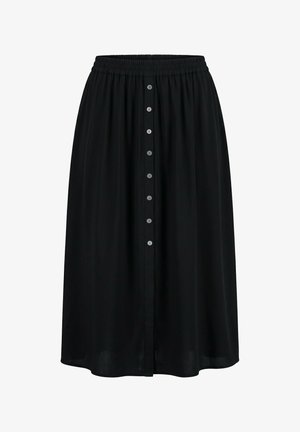 Angel of Style, MAXI SKIRT, DECORATIVE BUTTON PLACKET AND SLIT - A-snit nederdel - black