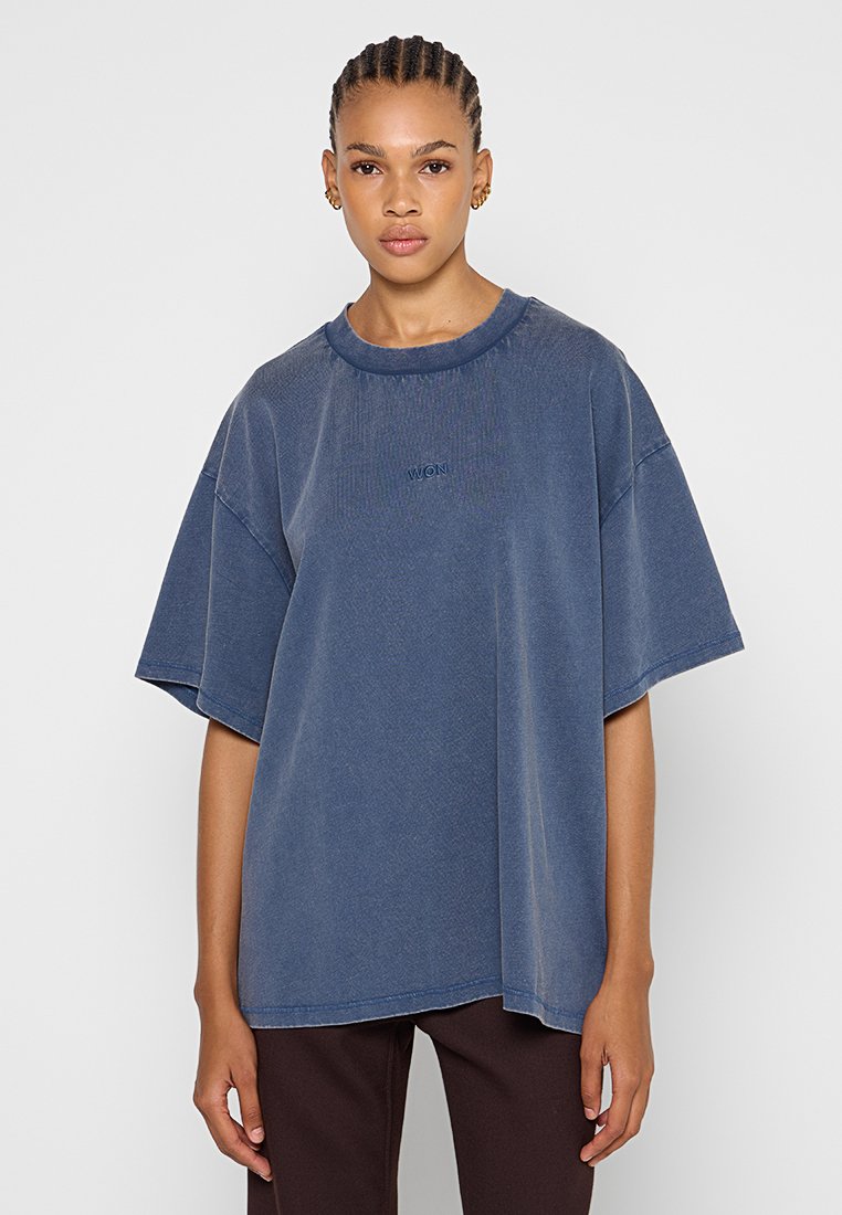 Won Hundred T-shirt basic blauw Won Hundred T-shirt basic blauw