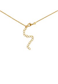 Collana in oro con chiusura a moschettone e una serie di accenti circolari legati. La catena è delicata e presenta una finitura texturizzata.