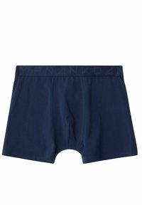 Marineblaue Boxershorts aus weichem Stoff, mit einem logo-prägeden Bund und einem engen Sitz mit einem verstärkten Vorderteil.