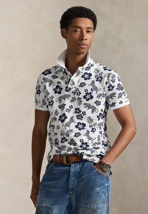 CUSTOM SLIM FIT TROPICAL MESH SHIRT - Polo - midscale jaguar/tropical white