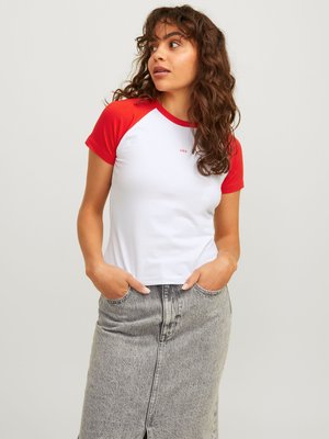 JJXX JXGIGI LOGO TEE - Μπλουζάκι με στάμπα - bright white/fiery red