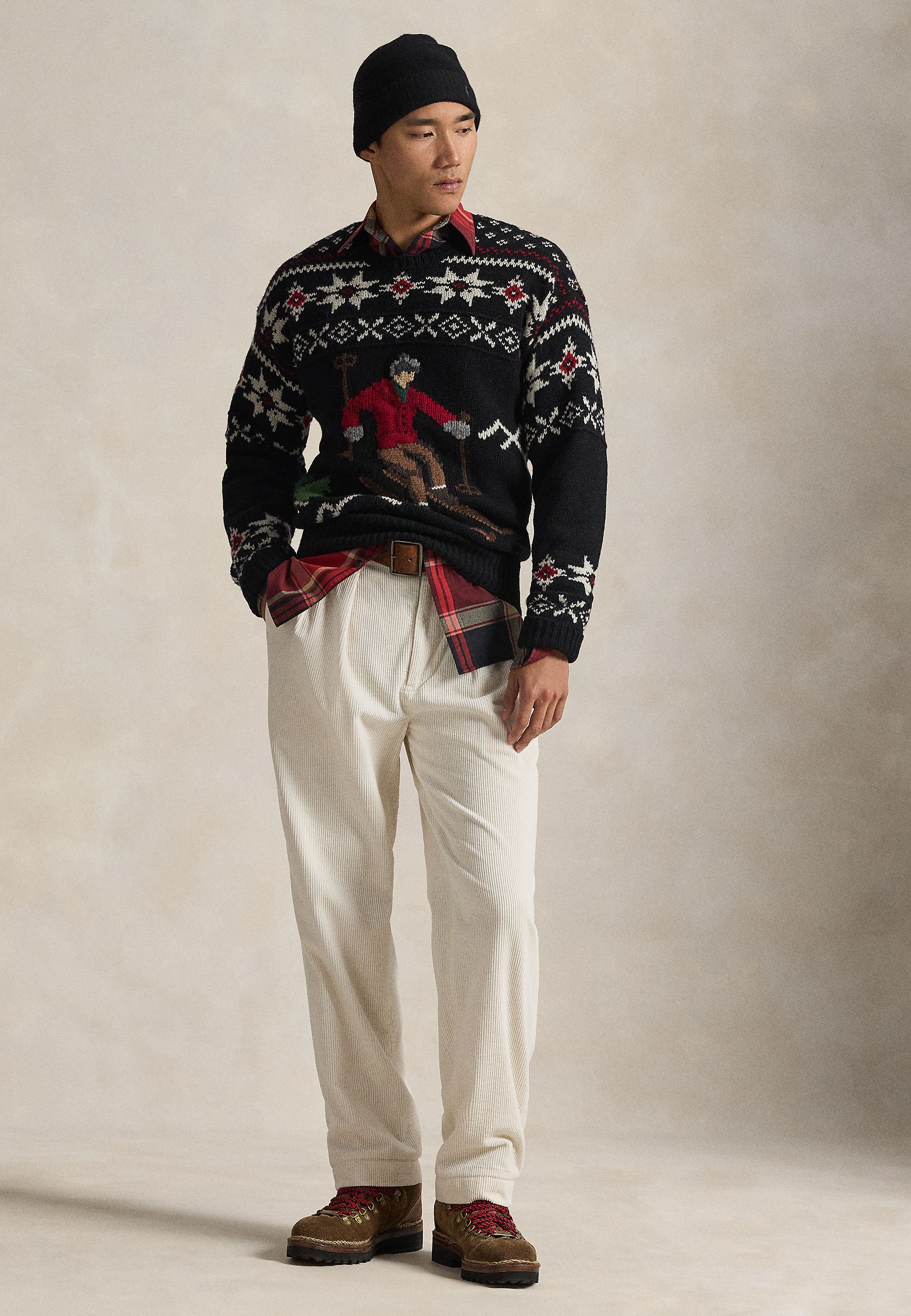 Polo Ralph Lauren WOOL SKIER-GRAPHIC SWEATER - Jumper - black