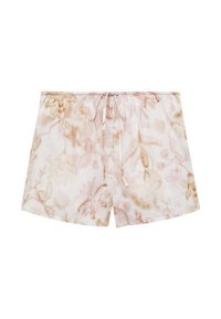 Korte broek met bloemmotief en een tailleband met koord, gemaakt van lichtgewicht stof in zachte roze en beige tinten, met een ontspannen pasvorm.