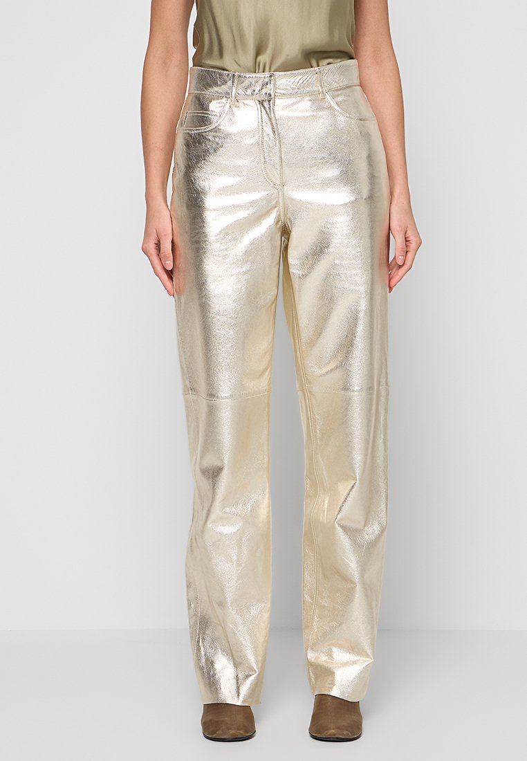 RIANI Leren broek goudkleurig RIANI Leren broek goudkleurig