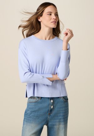 CON BOTTONI GIOIELLO - Maglione - azzurro