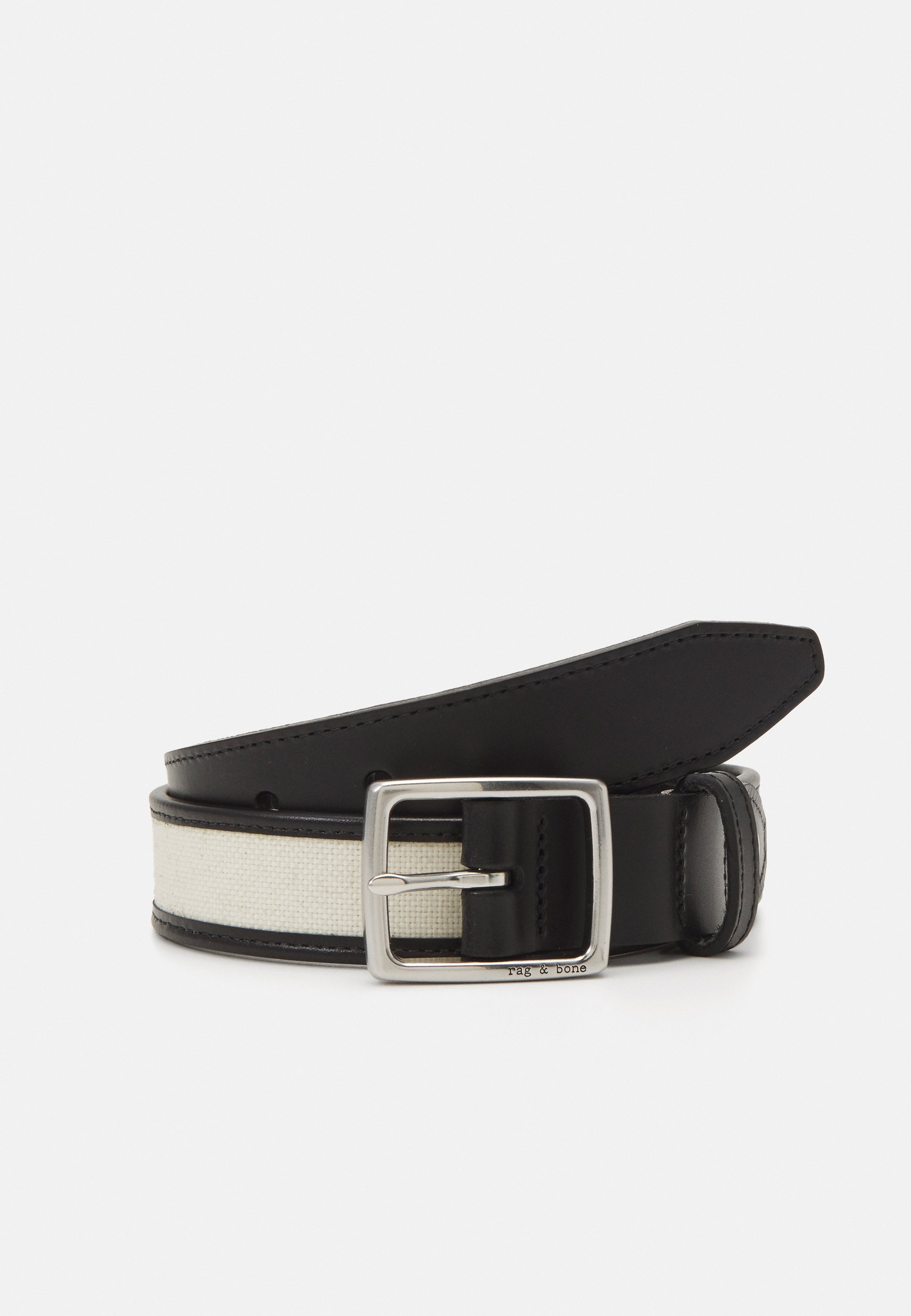 NWT Rag & Bone - Boyfriend Belt in Black/White rag & bone: Black X Boyfriend Leather Belt | SSENSE main image 2
