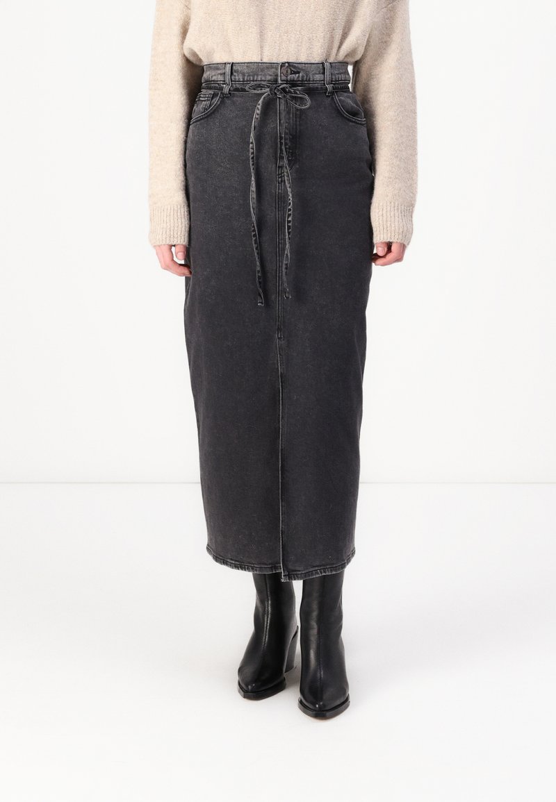 HUGO GATJE - Jeansskjørt - charcoal
