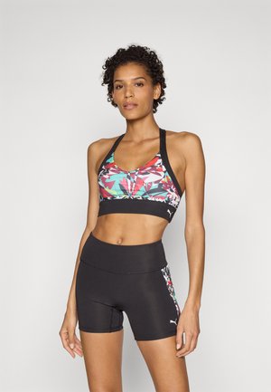 TROPICAL LONGLINE BRA - Medium support sports bra - black