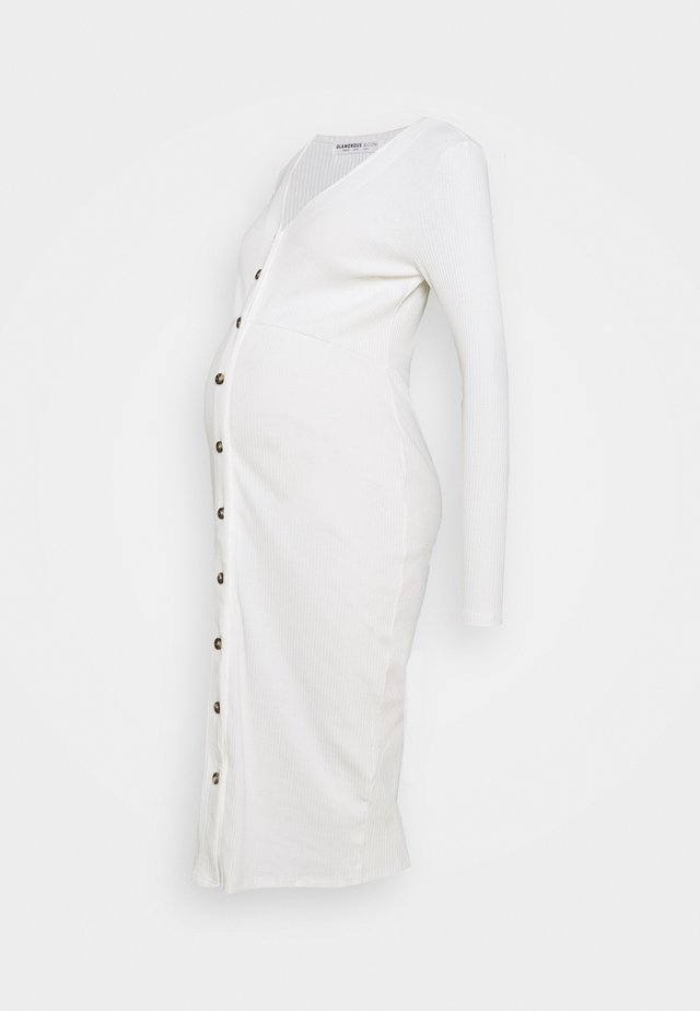 FRIDAY LONG SLEEVES BUTTON FRONT DRESS - Jumper dress - cream