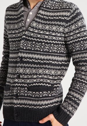 Strickjacke - mottled grey