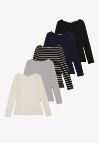 5 PACK - Longsleeve - black/off white/mottled grey