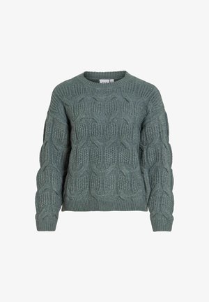 VILA, KNITTED PULLOVER VITOKO CABLE - Strickpullover - balsam green1
