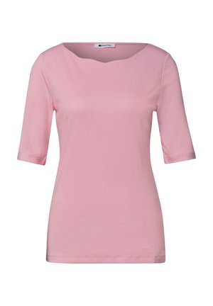 Street One, T-SHIRT MIT WAVY NECKLINE IN UNIFARBE - T-shirts basic - vintage blush
